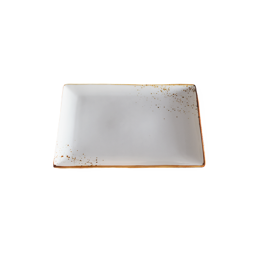 &quot;Terra&quot; 11&quot;X6.75&quot; Rectangular Plate Dap-White